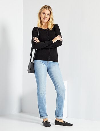 Gilet boutonné en maille fine - Kiabi