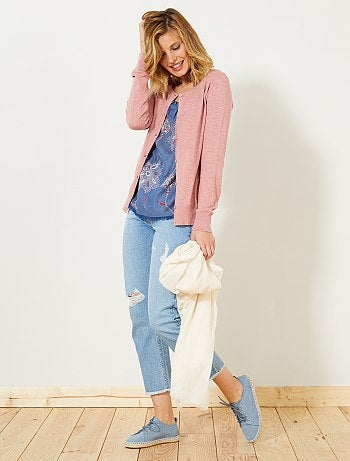 Gilet boutonné en maille fine - Kiabi