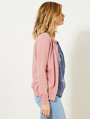 Gilet boutonné en maille fine - Kiabi