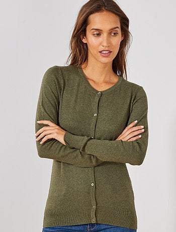 Gilet boutonné en maille fine - Kiabi