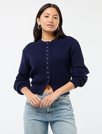 Gilet boutonné maille épaisse