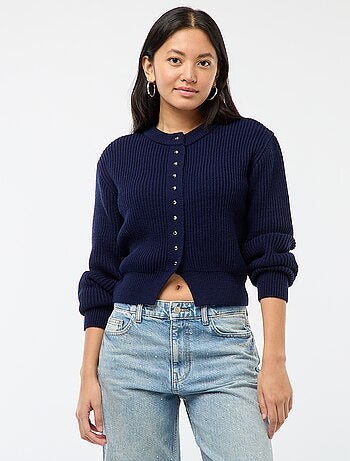 Gilet boutonné maille épaisse