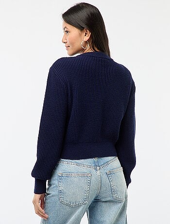 Gilet boutonné maille épaisse