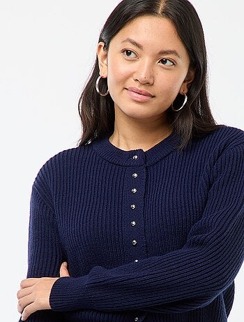 Gilet boutonné maille épaisse