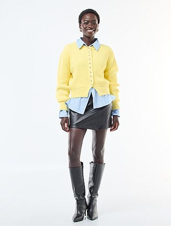 Gilet boutonné maille épaisse