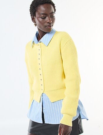 Gilet boutonné maille épaisse