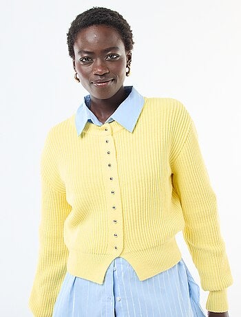 Gilet boutonné maille épaisse