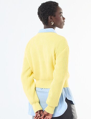 Gilet boutonné maille épaisse