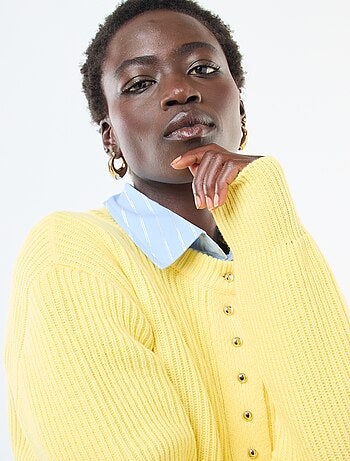 Gilet boutonné maille épaisse