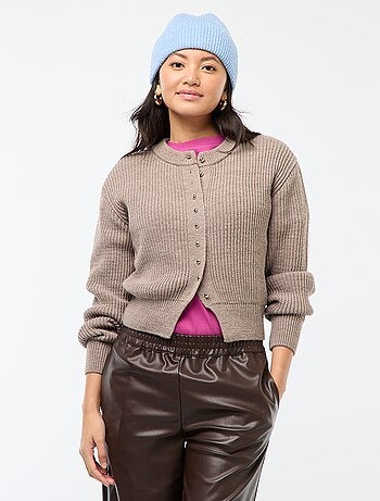 Gilet boutonné maille épaisse