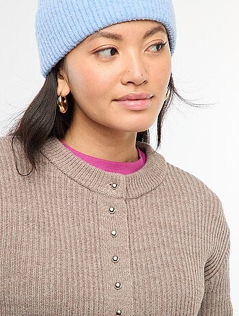 Gilet boutonné maille épaisse