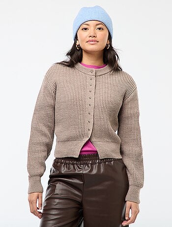 Gilet boutonné maille épaisse