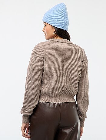 Gilet boutonné maille épaisse