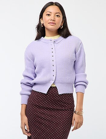 Gilet boutonné maille épaisse