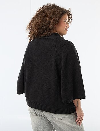 Gilet cape en maille grosse jauge