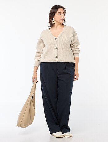 Gilet cardigan en maille côtelée