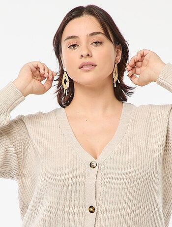 Gilet cardigan en maille côtelée