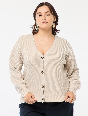 Gilet cardigan en maille côtelée