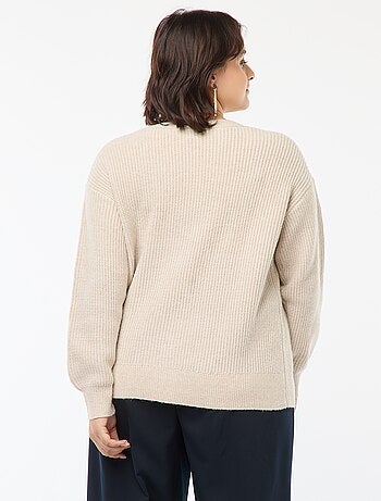 Gilet cardigan en maille côtelée