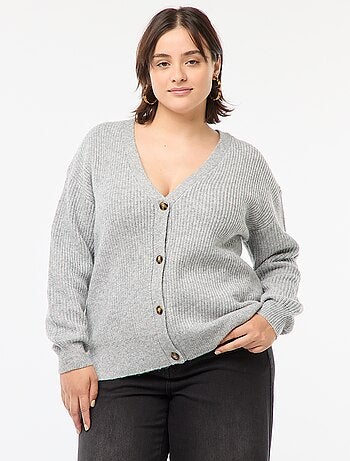 Gilet cardigan en maille côtelée