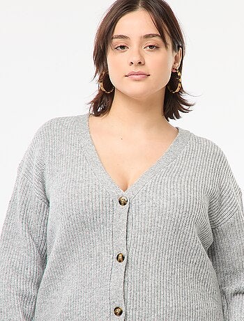 Gilet cardigan en maille côtelée