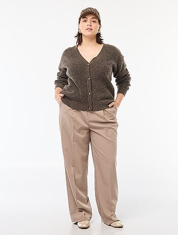 Gilet cardigan en maille côtelée