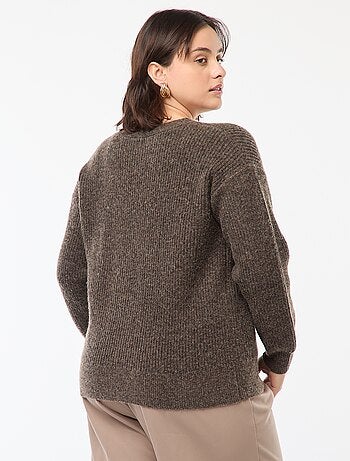 Gilet cardigan en maille côtelée