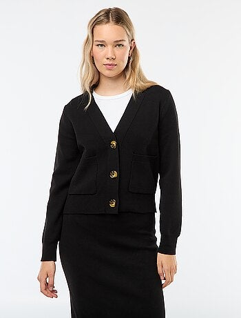 Gilet cardigan en tricot ottoman
