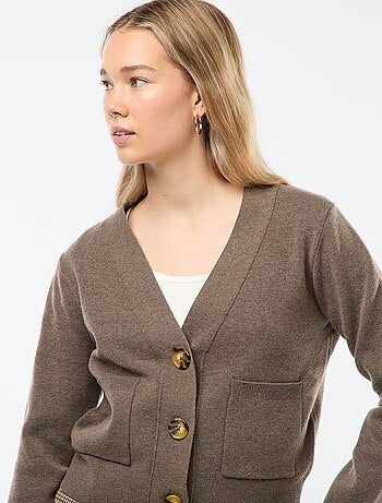 Gilet cardigan en tricot ottoman