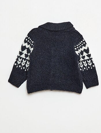 Gilet col chale jacquard