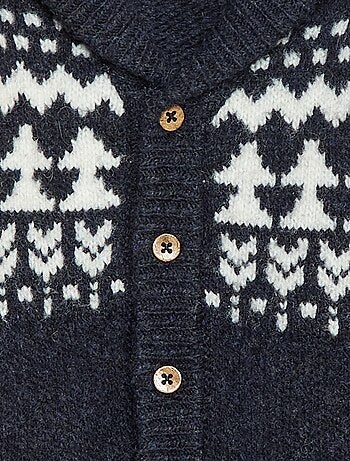 Gilet col chale jacquard