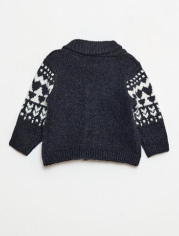 Gilet col chale jacquard