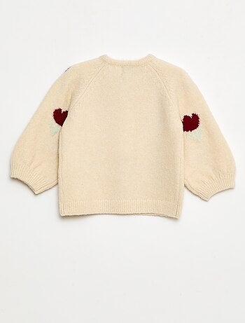 Gilet col rond à fleur