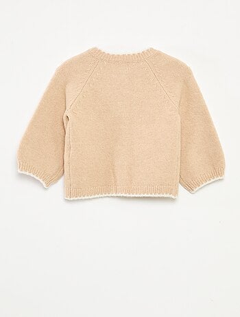 Gilet col rond avec fleurs brodées