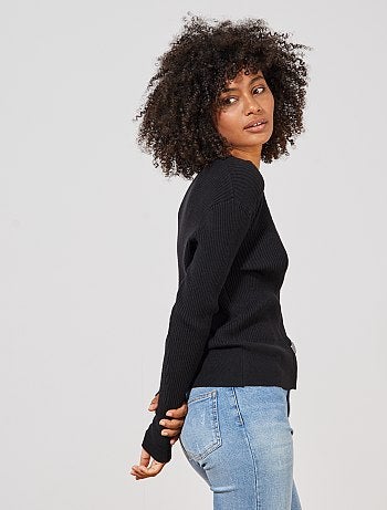 Gilet côtelé avec gros boutons - Kiabi