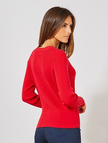 Gilet côtelé avec gros boutons - Kiabi