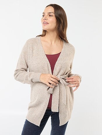 Gilet de maternité long et ceinturé