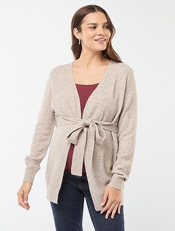 Gilet de maternité long et ceinturé