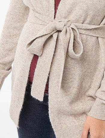 Gilet de maternité long et ceinturé