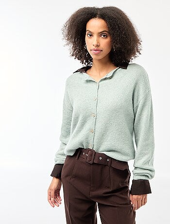 Gilet doux en laine et mohair