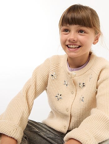 Gilet en maille avec détails perlés