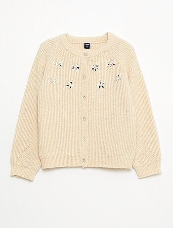 Gilet en maille avec détails perlés