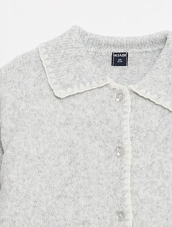 Gilet en maille avec ouverture boutonnée et poches plaquées