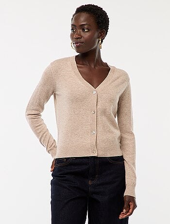 Gilet en maille fine col en V