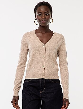 Gilet en maille fine col en V