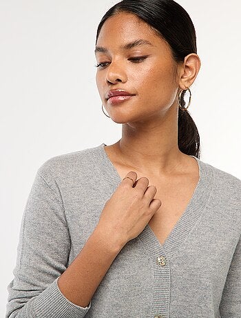 Gilet en maille fine col en V