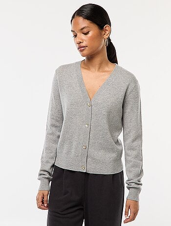 Gilet en maille fine col en V