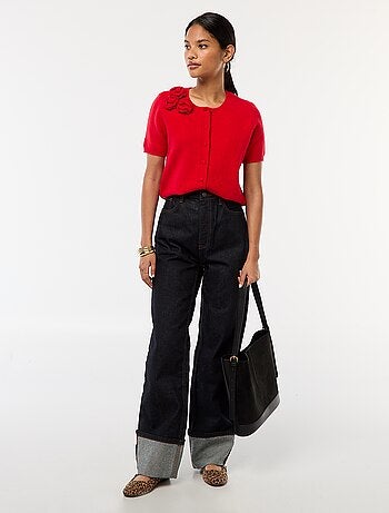 Gilet en maille fine et à manches courtes