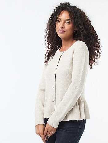 Gilet en maille fine jauge à base volantée
