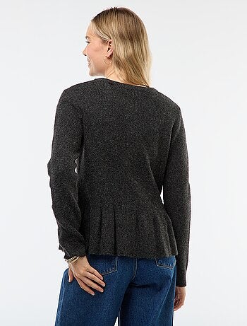 Gilet en maille fine jauge à base volantée